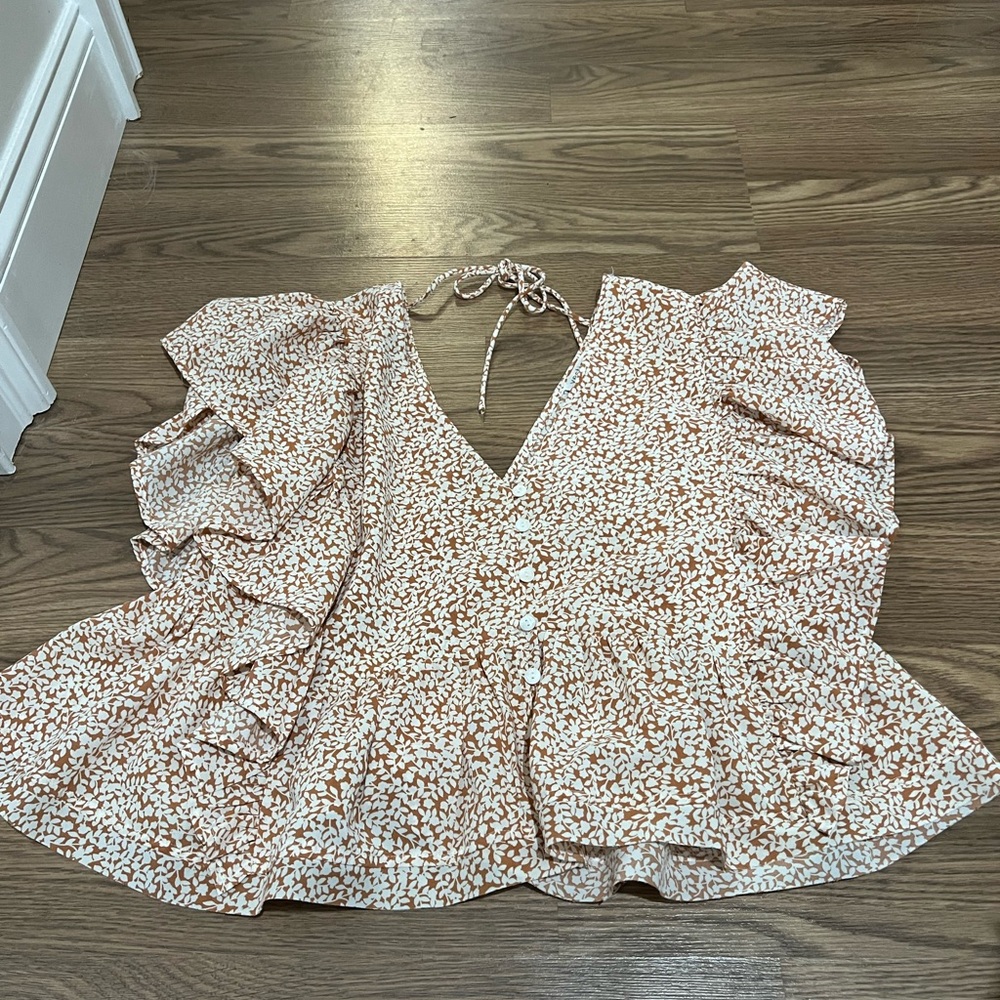 Floral Ruffle Women's Top